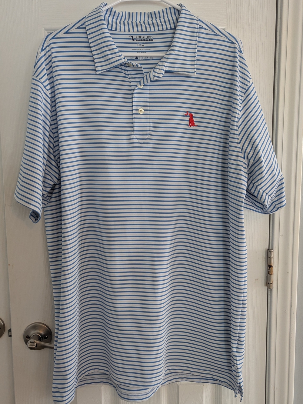 Local Boy Outfitters Men’s Blue-White Striped Polo